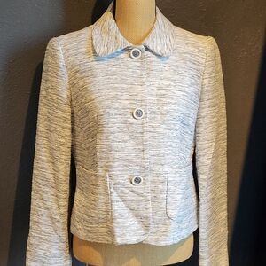 Louben Black and White cotton-blend woven jacket size 8